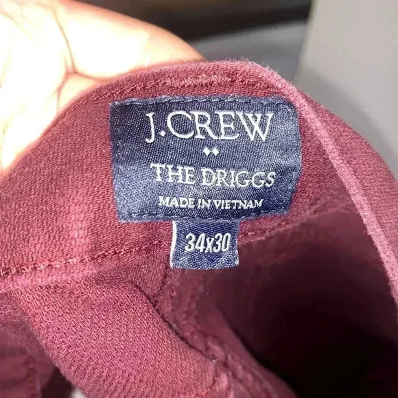 J. Crew The Sutton Burgundy Straight Legged Medium Rise Pants Womens Size 34x30. - Picture 6 of 6